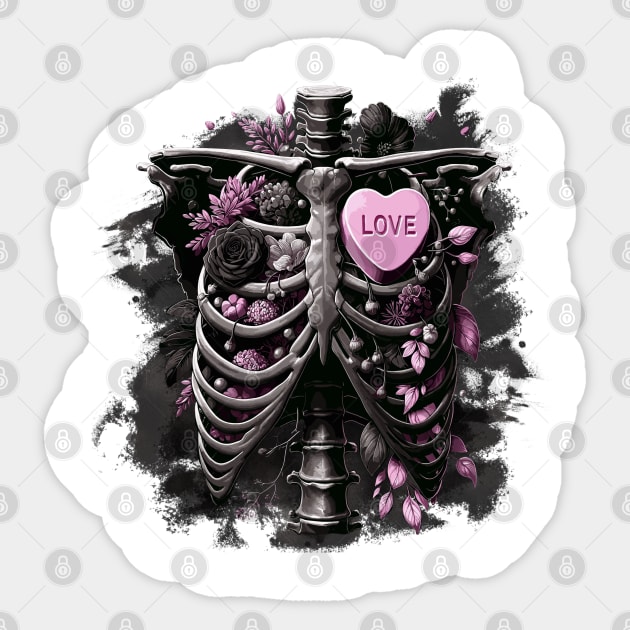 Ribcage | Moody Aesthetics | Edgy Valentines Sticker by JT Digital